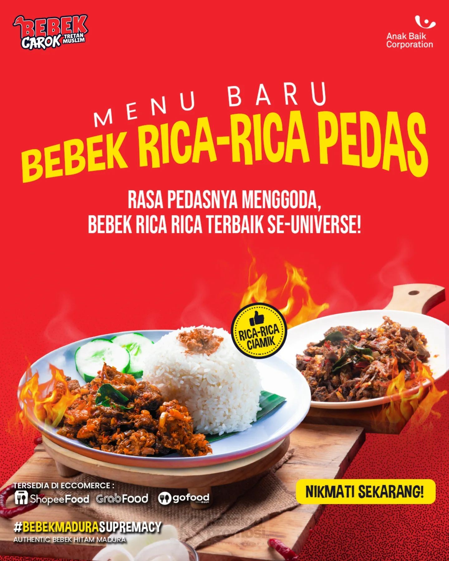 Promo Bebek Carok Menu Baru! Bebek Rica-Rica Pedas