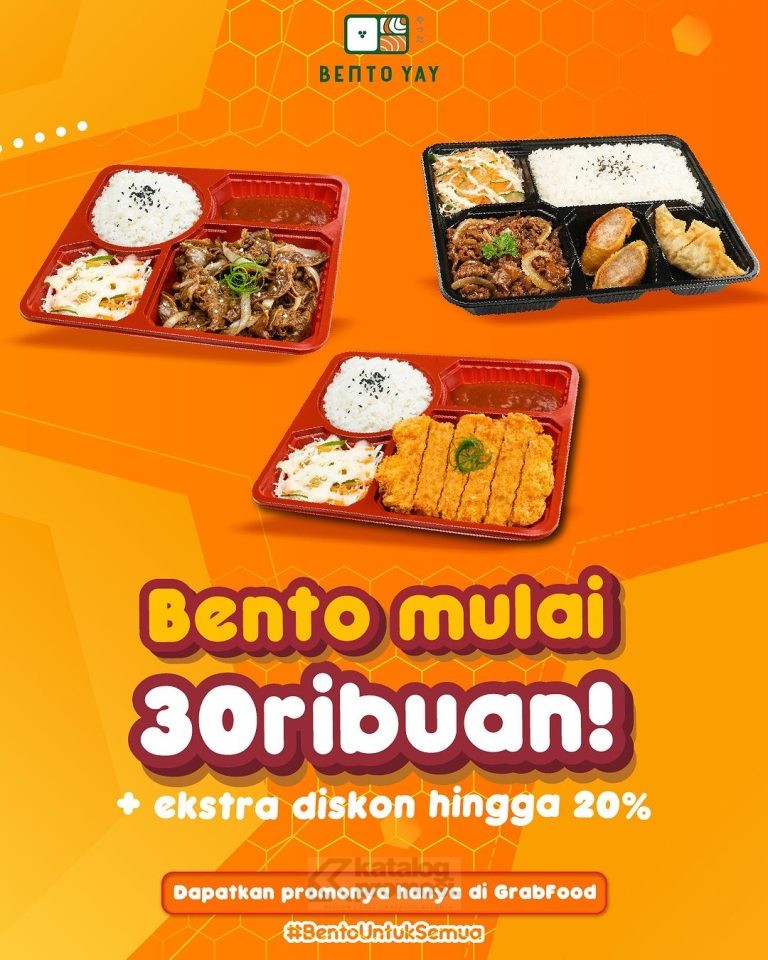 Promo BENTO YAY! GRABFOOD - Bento Favorit mulai Rp. 30Ribuan + Ekstra Diskon Hingga 20%