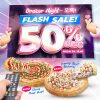 Promo Domino's Pizza FLASH SALE TIME DISKON 50% on Medium Pizza Mulai Pk.19.00.