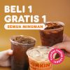 DUNKIN' DONUTS Promo BUY 1 GET 1 ALL BEVERAGES dengan menggunakan DD CARD