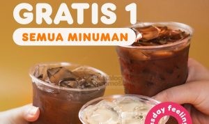 DUNKIN' DONUTS Promo BUY 1 GET 1 ALL BEVERAGES dengan menggunakan DD CARD