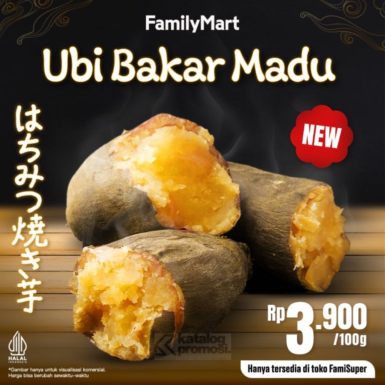 BARU! FAMILYMART SEKARANG JUALAN UBI BAKAR MADU harganya cuma Rp. 3.900 per 100gram dan tersedia di store tertentu berikut yah !