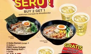 Promo HOKBEN PAYDAY SERU! Beli 2 Hoka Ramen Gratis 1 Hoka Delight Mini Shrimp Roll