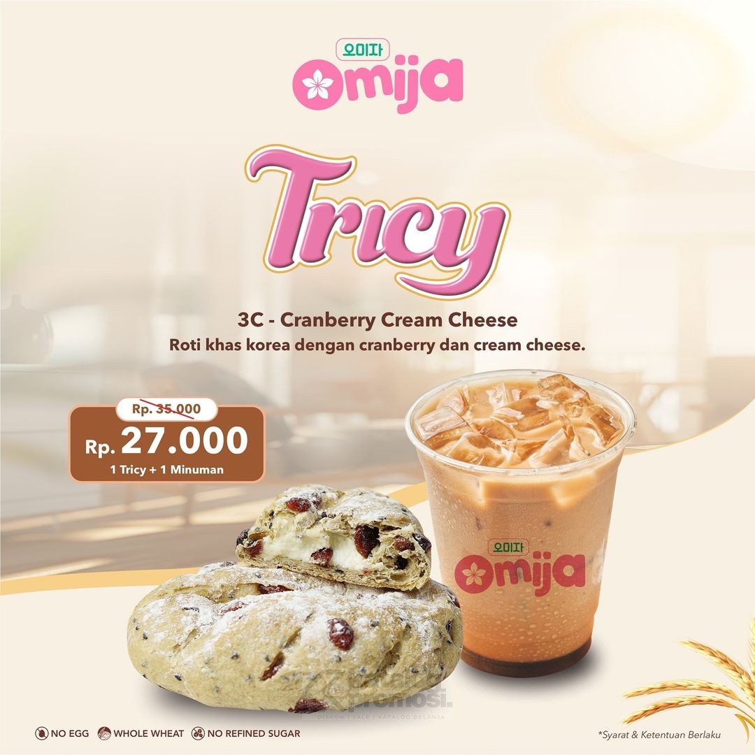 Promo Omija Cafe Harga Spesial Paket 1 Tricy + 1 Minuman cuma Rp. 27.000