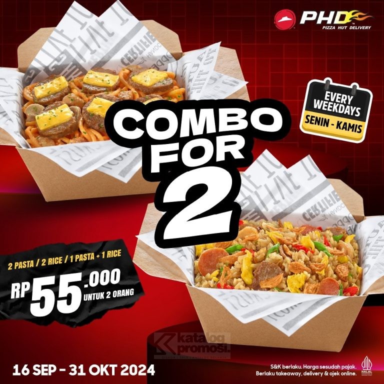 Promo PHD COMBO FOR TWO PASTA & RICE cuma Rp. 55.000