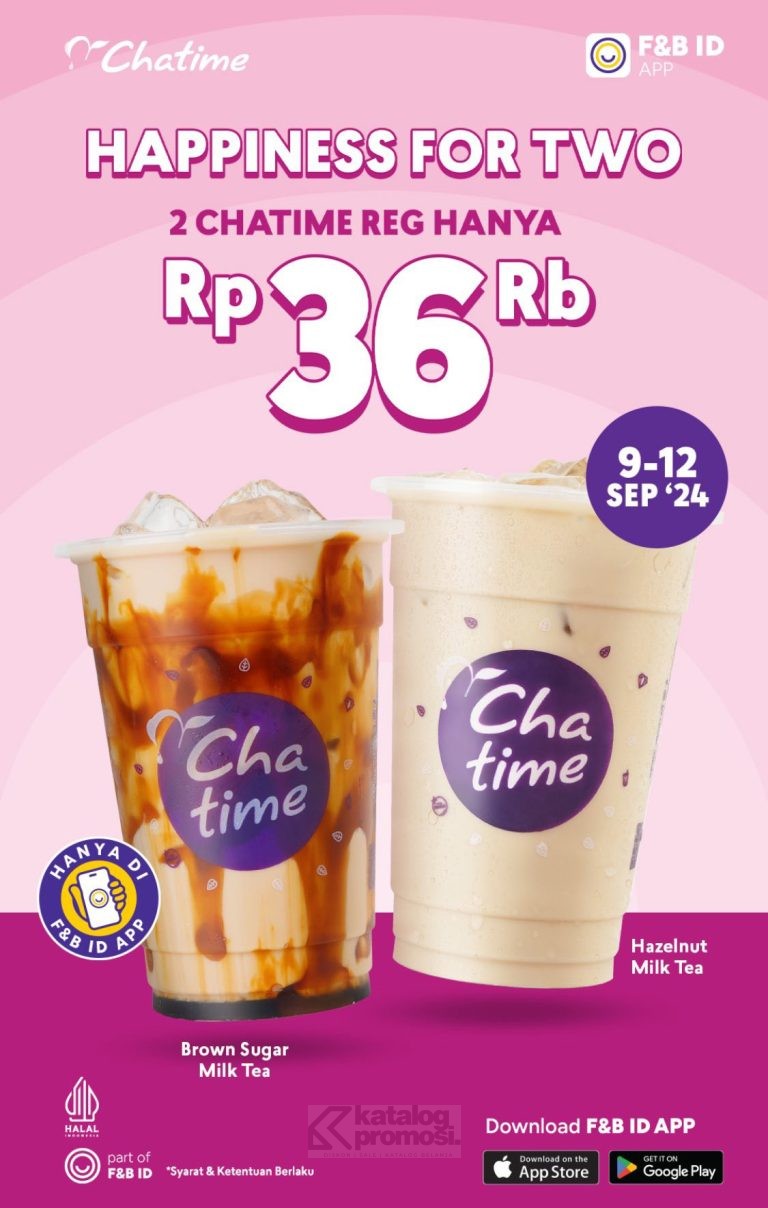 Promo CHATIME Happiness for Two Beli 2 Chatime Regular Hanya 36RIBU*