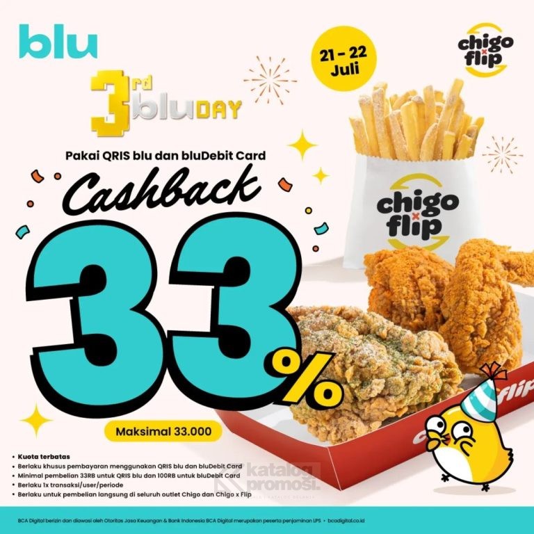 PROMO CHIGO 3rd bluDay CASHBACK HINGGA 33%