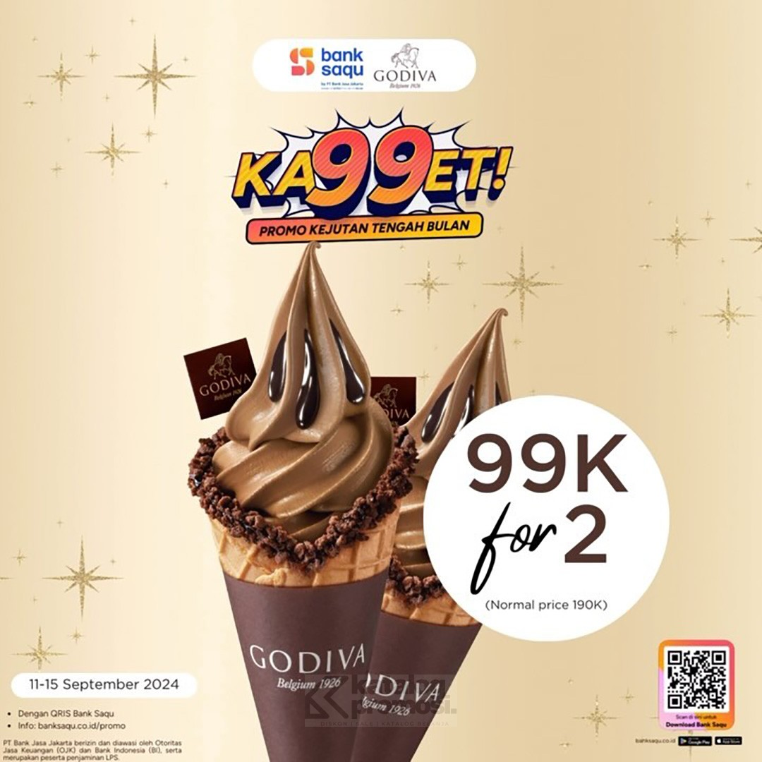 Promo GODIVA Bank Saqu 2 Soft Serve Hanya Rp99RIBU