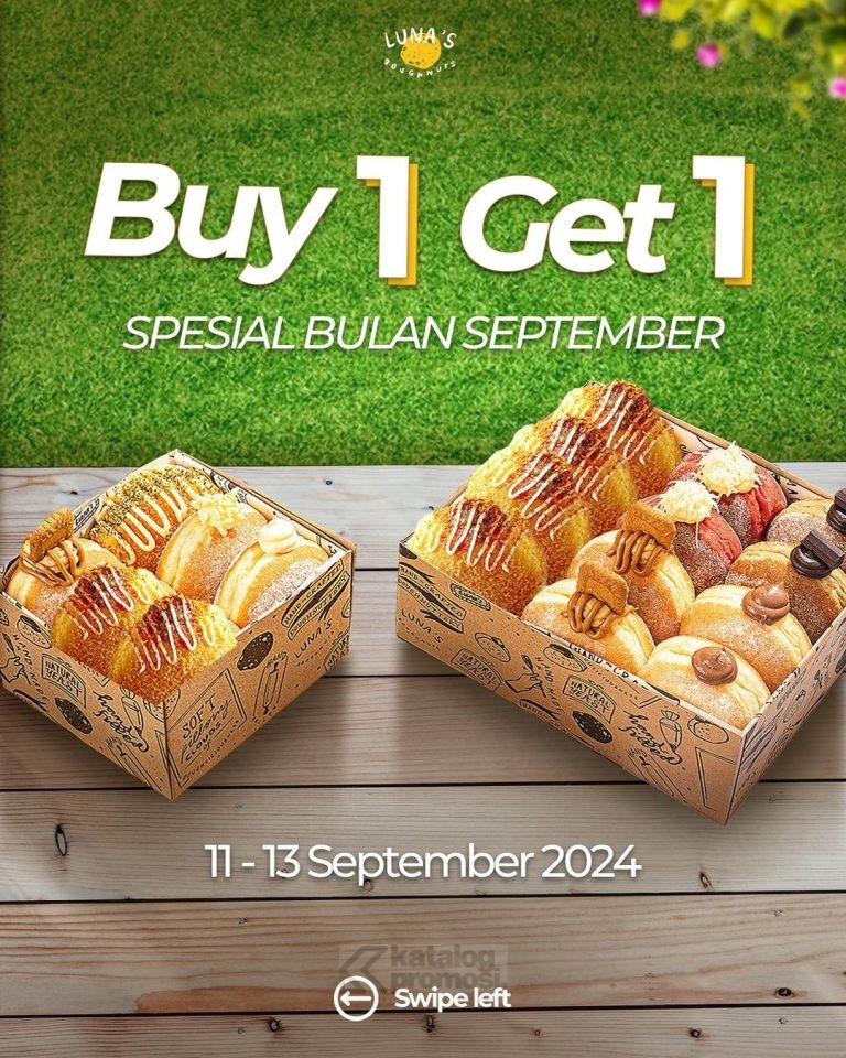 Promo Luna's Doughnuts BELI 1 GRATIS 1