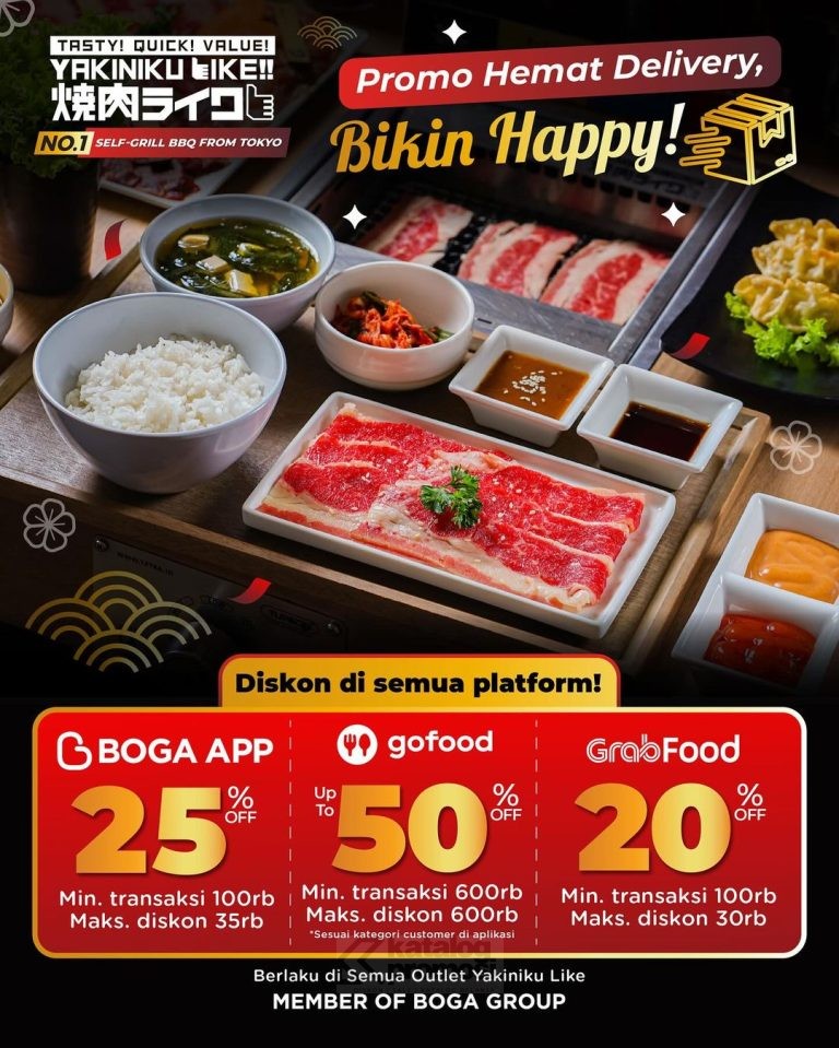 PROMO YAKINIKULIKE DISKON HINGGA 50% KHUSUS PEMESANAN VIA DELIVERY