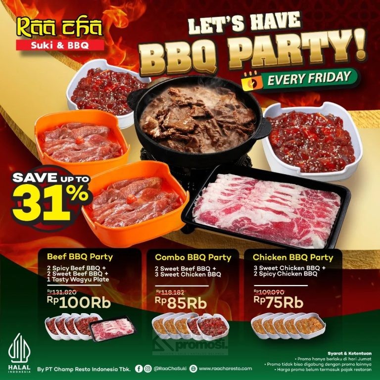 Promo RAA CHA BBQ PARTY HARGA SPESIAL mulai dari Rp. 75RIBUAN