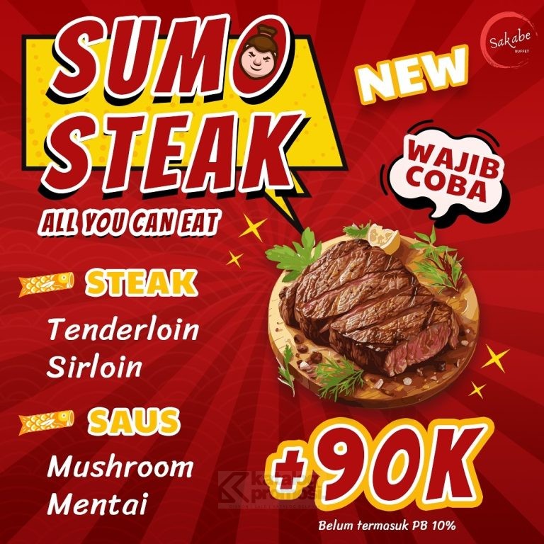 Promo SAKABE BUFFET ALL YOU CAN EAT SUMO STEAK CUMA TAMBAH Rp. 90.000