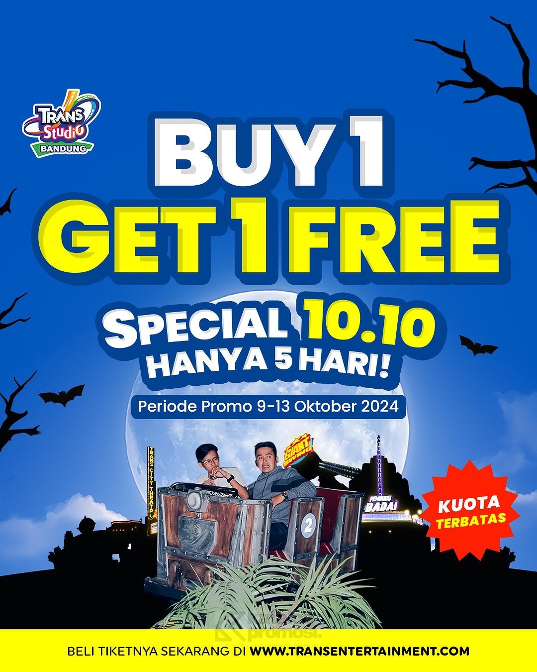 Promo TRANS STUDIO BANDUNG SPESIAL 10.10 – BELI 1 GRATIS 1 TIKET