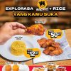 Kombinasi yang bisa lengkapi kenikmatan makan siangmu, pastinya Wingstreet + Rice 🍗🍚 Dengan 4 pilihan menu Rice dan Wingstreet, bikin makan jadi happy karena bisa explorasa sesukamu!