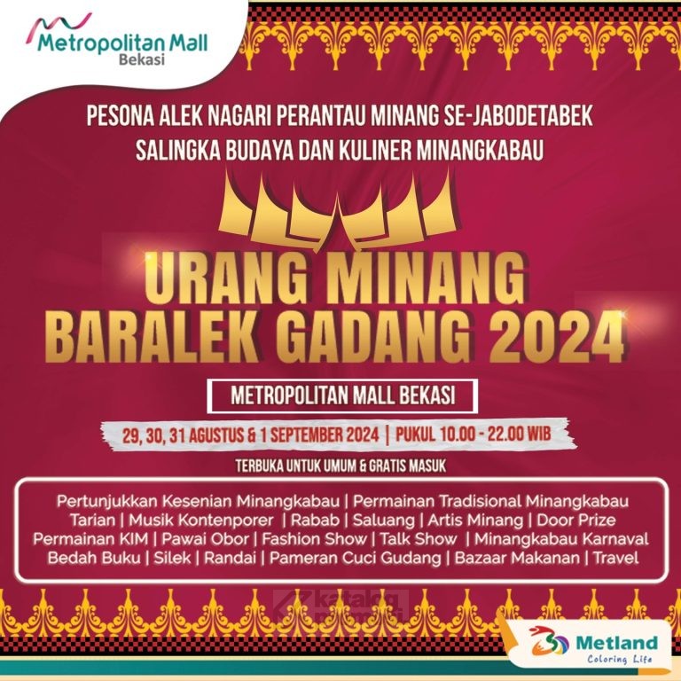 Urang Minang Baralek Gadang 2024 - Pesta Budaya dan Kuliner Legendaris Minangkabau.