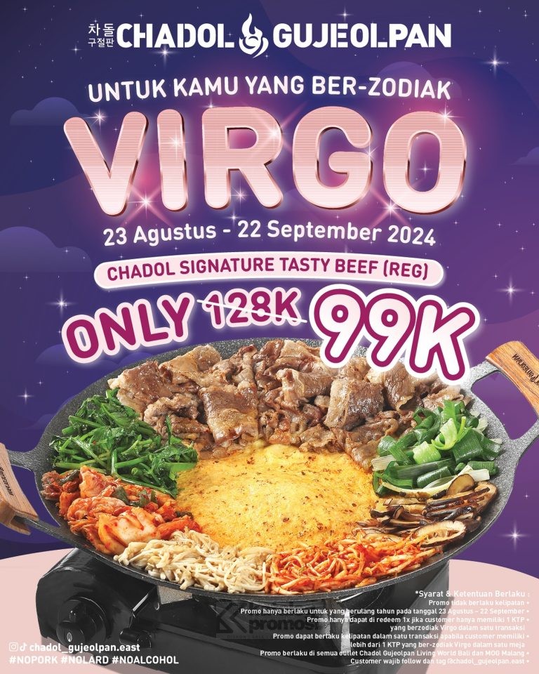 Promo Chadol Gujeolpan Khusus Virgo - Chadol Signature Tasty Beef ukuran Regular cuma Rp 99.000