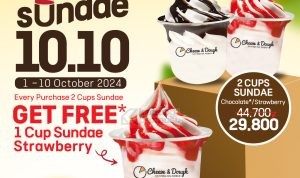 Promo CHEESE & DOUGH 10.10 BELI 2 GRATIS 1 SUNDAE