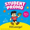 Promo HiGeorge! Student Deals Discount 15% off berlaku 1 Agustus 2024 s/d 31 Desember 2024