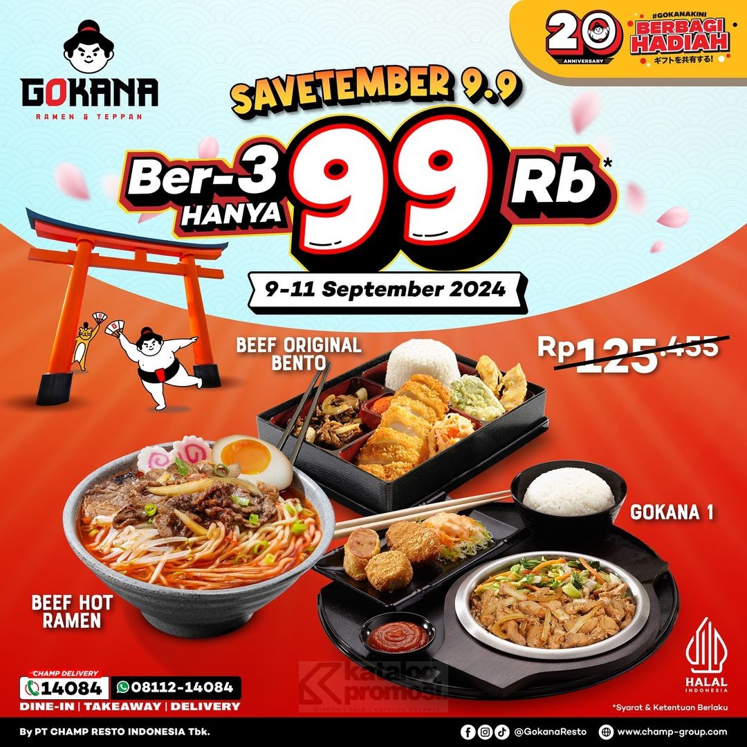 Promo 9.9 GOKANA MAKAN BERTIGA cuma Rp. 99RIBU