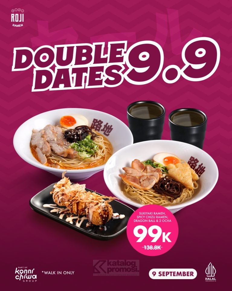 Promo 9.9 ROJI RAMEN PAKET DOUBLE DATE BERDUA CUMA 99RIBU