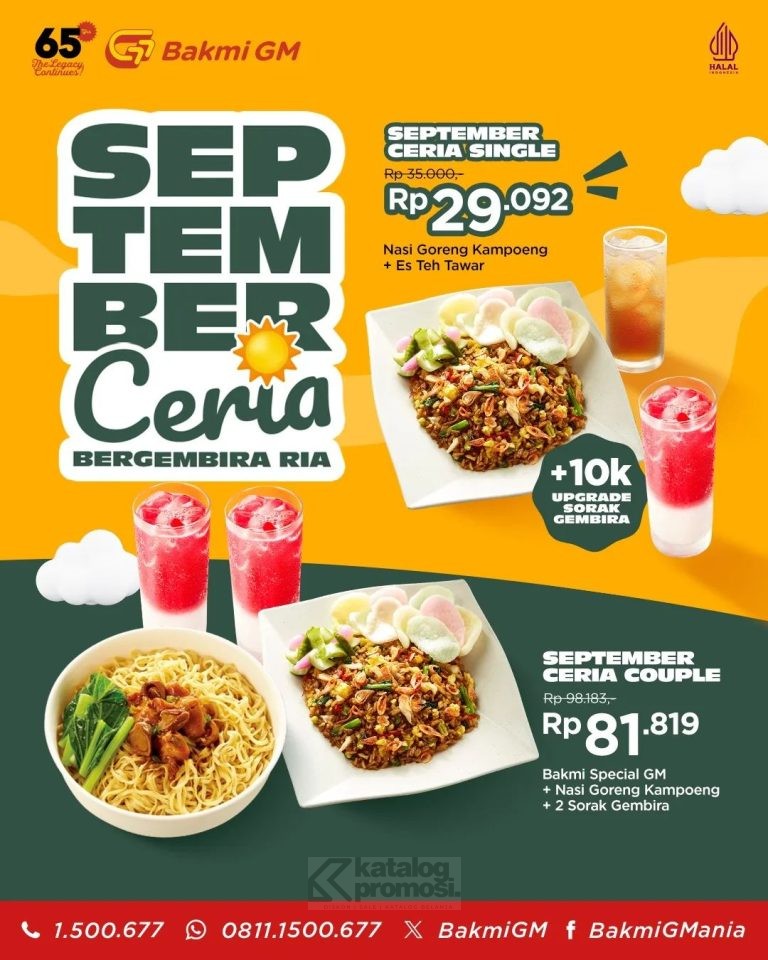 Promo BAKMI GM Paket SEPTEMBER CERIA mulai dari 29 ribuan aja