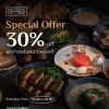 Promo Come-Xia Special Offer Discount 30% OFF special on all food and dessert items