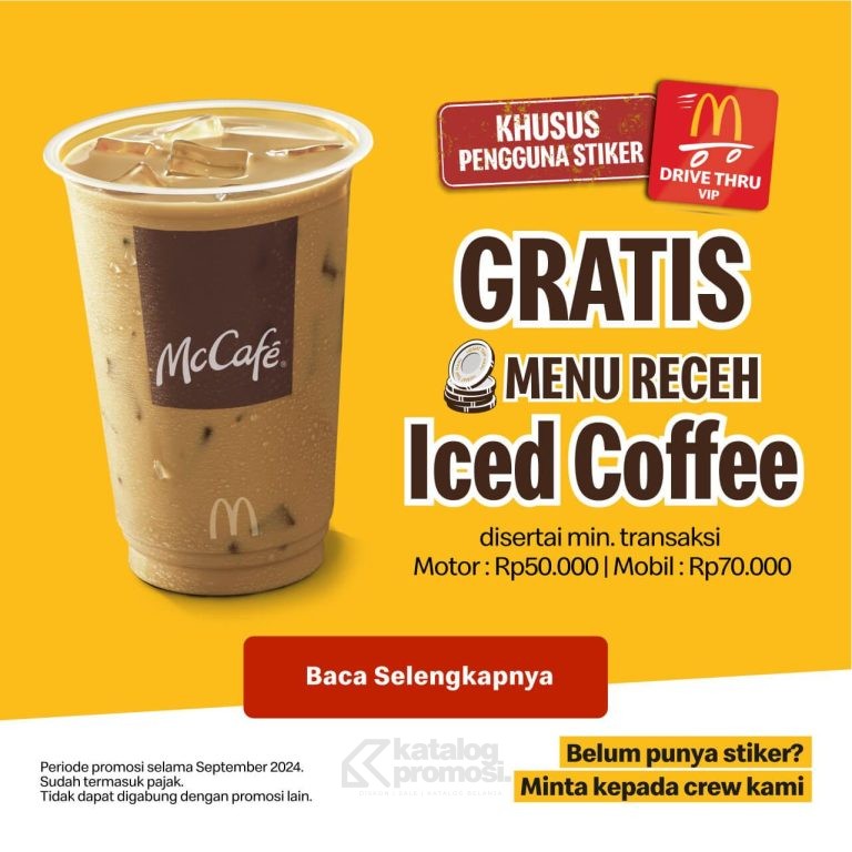 Promo MCDONALDS Menu Receh Iced Coffee khusus pengguna sticker Drive Thru McD