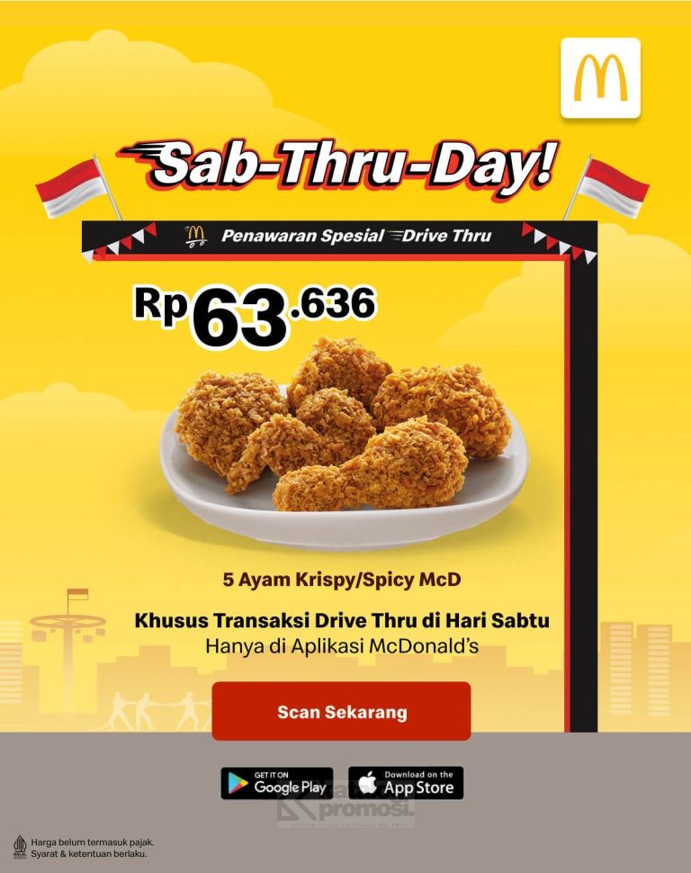 Promo MCDONALDS Sab-Thru-Day Beli 5 Ayam Krispy hanya Rp63.636