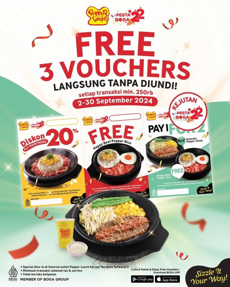 Promo PEPPER LUNCH BIRTHDAY SPECIAL GRATIS 3 VOUCHER LANGSUNG TANPA DI UNDI