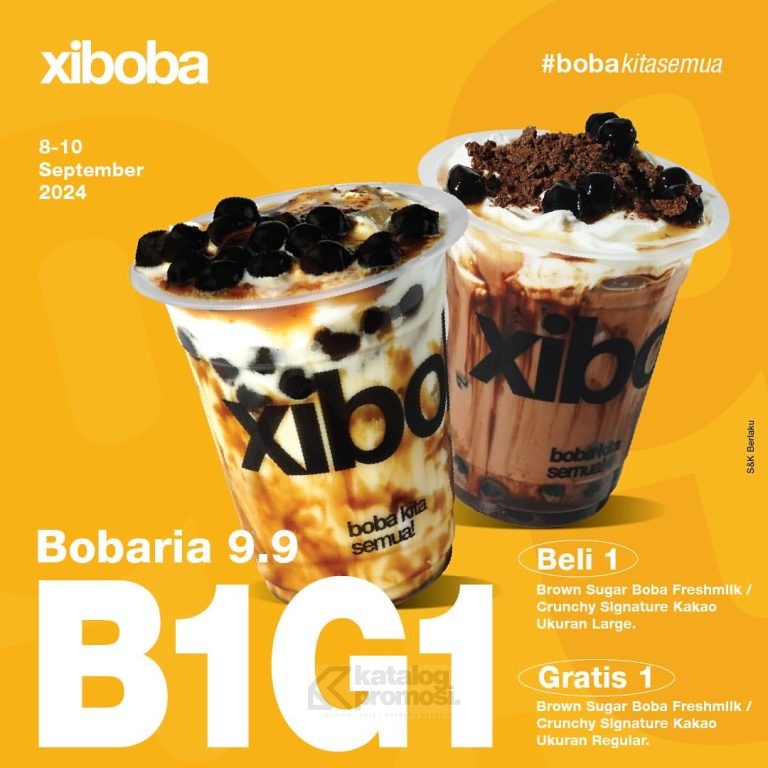 Promo XIBOBA DOUBLE DATE 9.9 - BELI 1 GRATIS 1 MINUMAN*