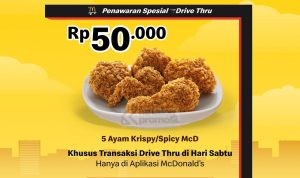 Promo MCDONALDS Sab-Thru-Day Beli 5 Ayam Krispy hanya Rp50.000