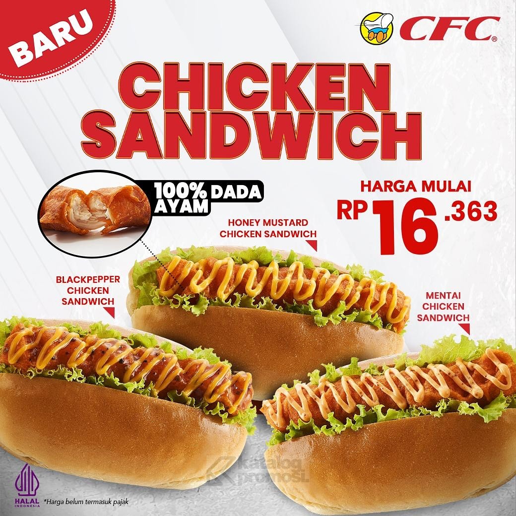 Promo CFC MENU BARU! CHICKEN SANDWICH mulai dari Rp. 16.363