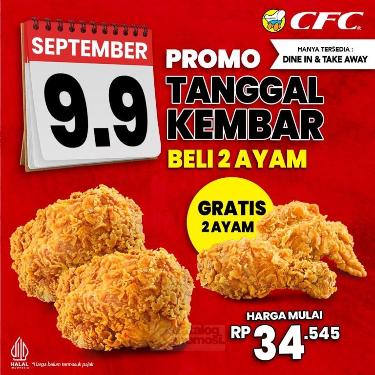 Promo CFC TANGGAL KEMBAR 9.9 - BELI 2 AYAM GRATIS 2 AYAM