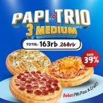 Promo DOMINOS PIZZA PAPI TRIO - PAKET 3 MEDIUM PIZZA cuma Rp. 163RB