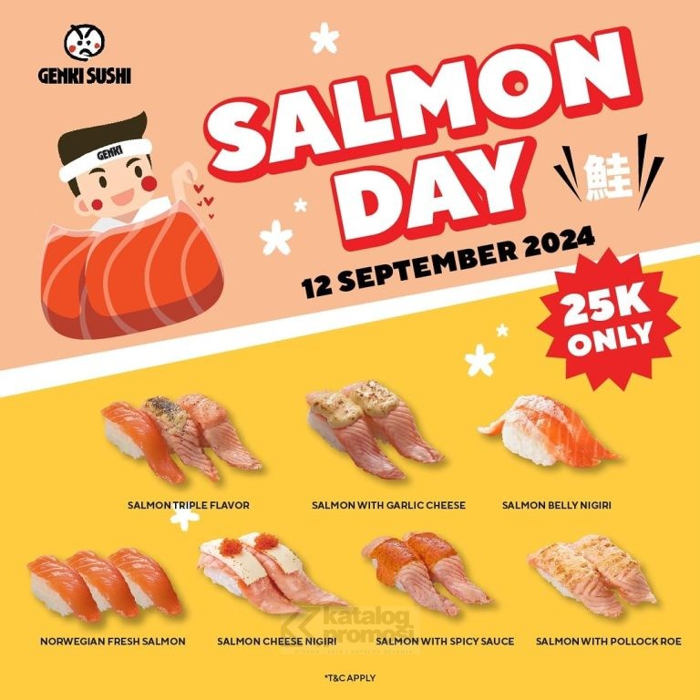 Promo GENKI SUSHI SALMON DAY! HARGA SPESIAL cuma Rp. 25RIBUAN