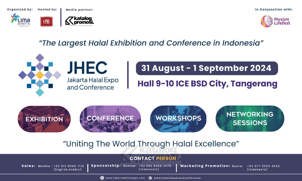 Jakarta Halal Expo and Conference 2024 tanggal 30 Agustus - 01 September 2024 di Indonesia Convention Exhibition (ICE) BSD, Tangerang, Indonesia