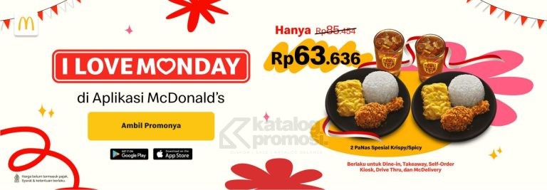 Promo MCDONALDS I LOVE MONDAY - Paket 2 PaNas Spesial Krispy/Spicy cuma Rp 63.636