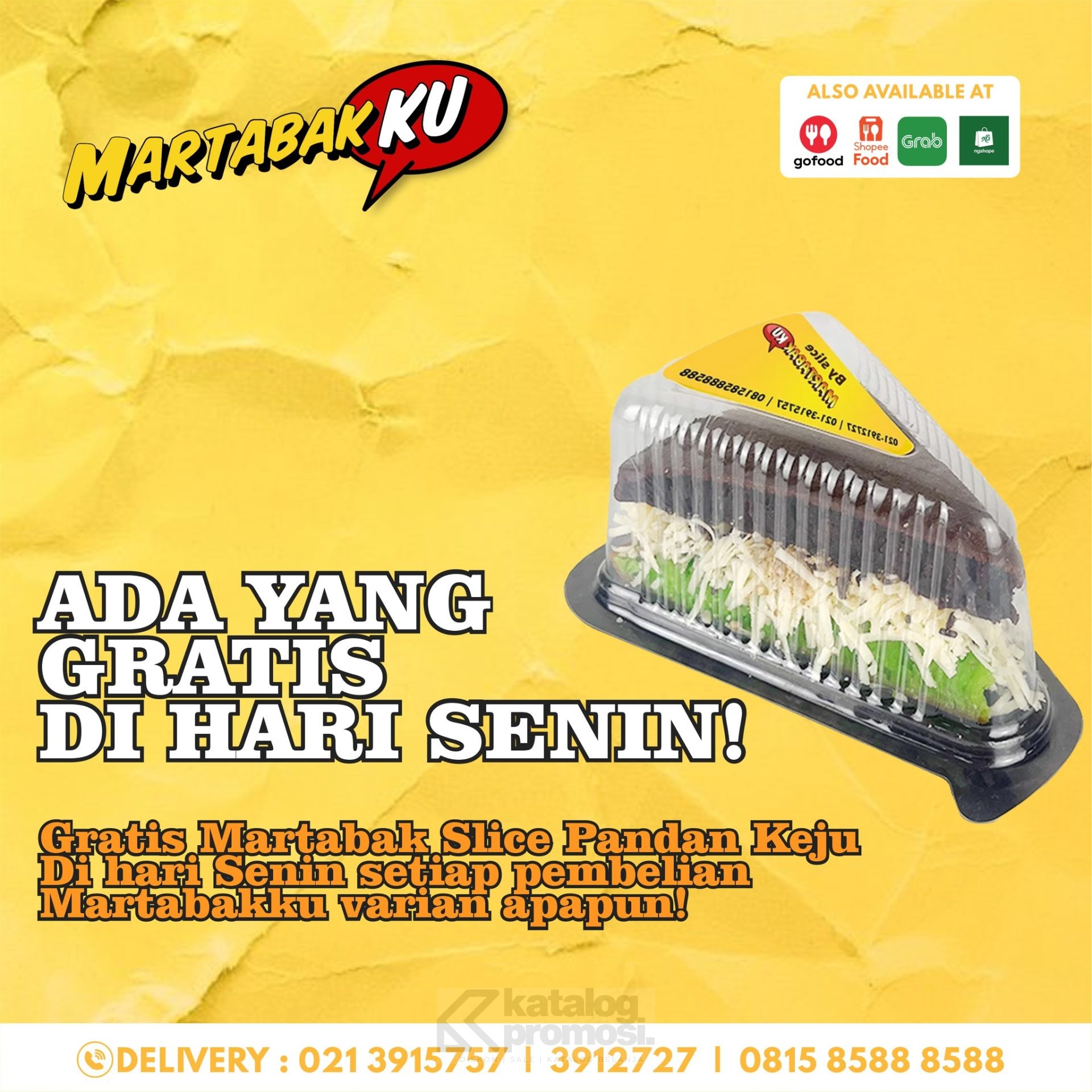 Promo MARTABAKKU GRATIS Martabak Slice Pandan Keju*