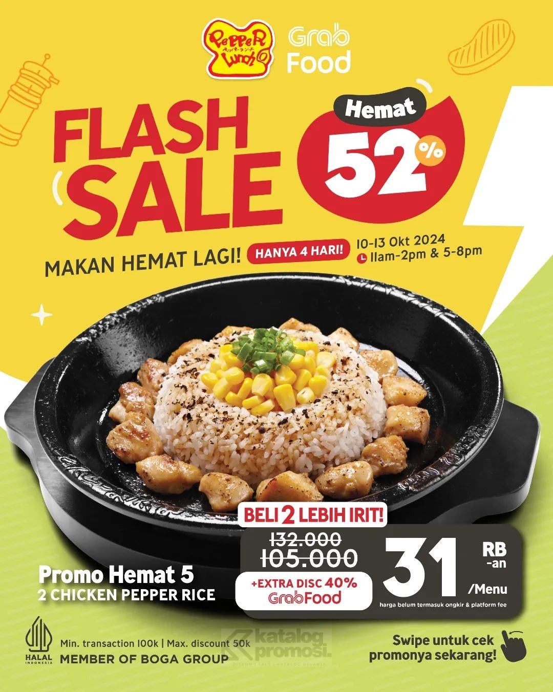 Promo PEPPER LUNCH GRABFOOD FLASH SALE – HEMAT HINGGA 52%