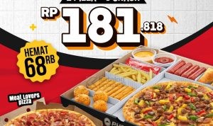 Promo PHD Weekend Deals - 2 Pizza + 5 Snack Rp 181.818*