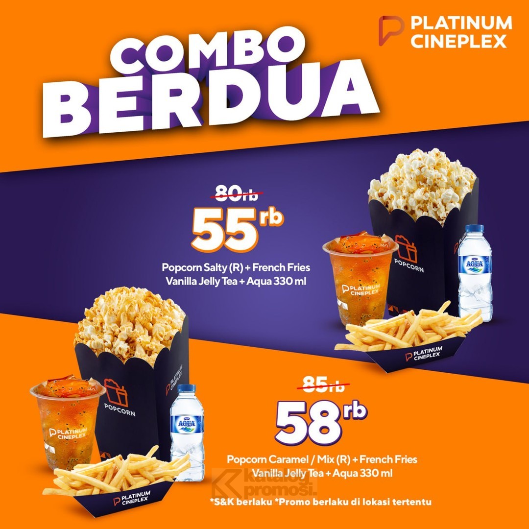 Promo PLATINUM CINEPLEX COMBO BERDUA mulai Rp. 55RIBUAN AJA!