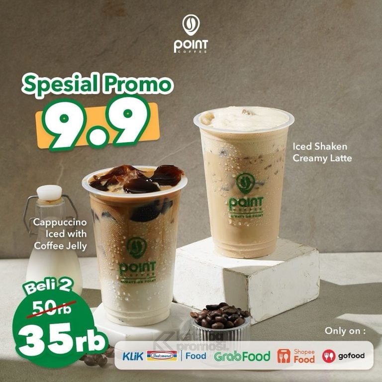 Promo POINT COFFEE DOUBLE DATE 9.9 - BELI 2 MINUMAN cuma Rp. 35RB