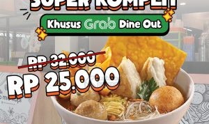 Promo BMK Baso Mie Kopi Grab Dine Out Baso Malang Super Komplit hanya Rp25.000