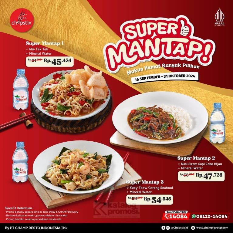 Promo CHOPSTIX SUPER MANTAP mulai Rp. 45RIBUAN