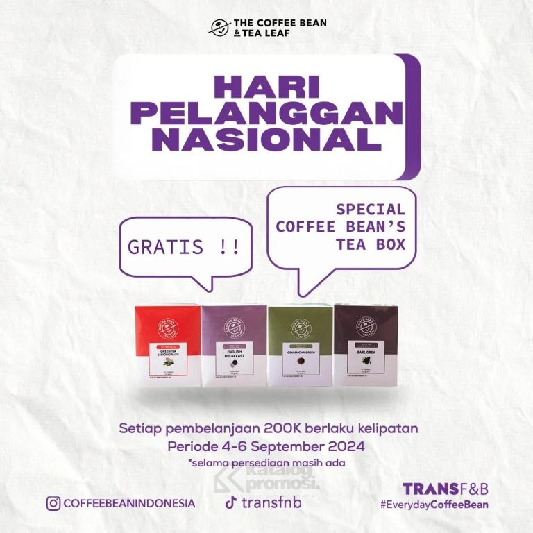 Promo THE COFFEE BEAN HARI PELANGGAN NASIONAL GRATIS Coffee Bean's Tea Box