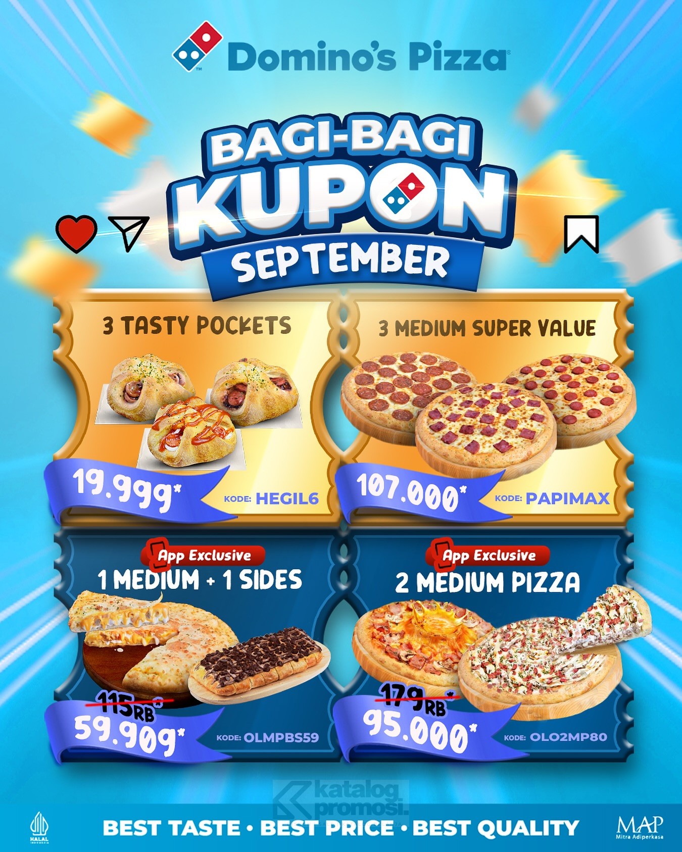 Promo DOMINOS PIZZA KUPON HEMAT MULAI Rp. 19RIBUAN AJA