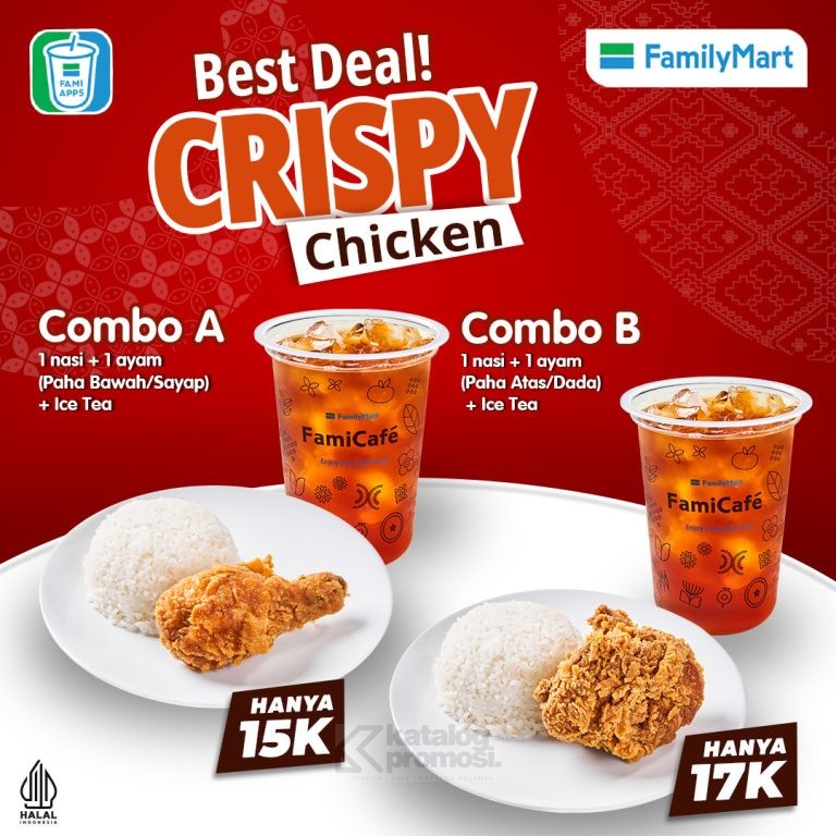 Promo CRISPY CHICKEN FAMILYMART PAKET HEMAT AYAM + NASI + MINUM mulai Rp. 15.000