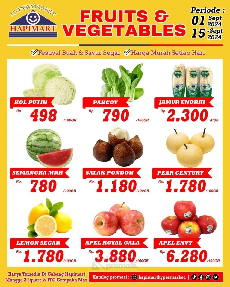 Promo HAPIMART WEEKLY DEALS periode 01-15 SEPTEMBER 2024