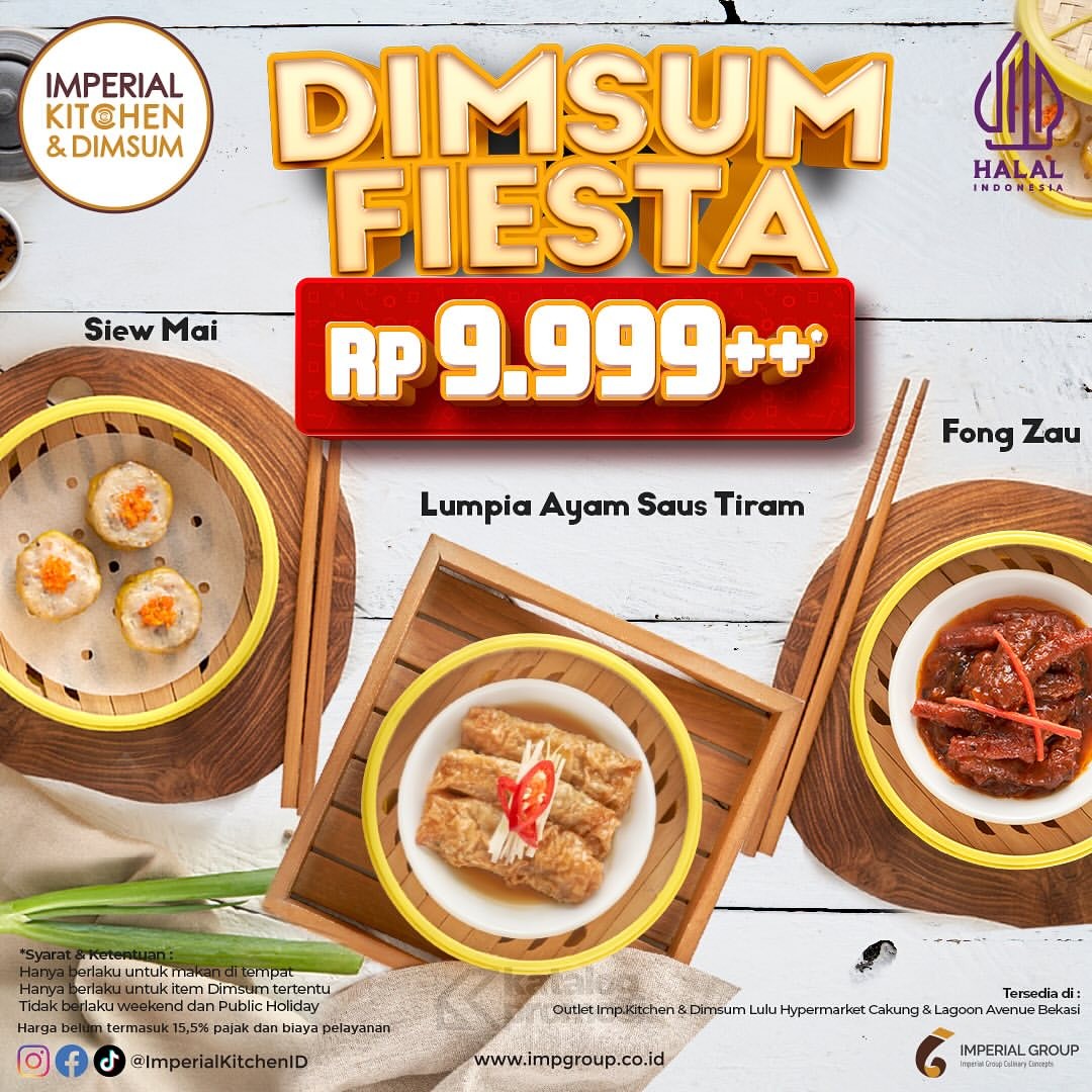 Promo Dimsum Fiesta Imperial Kitchen & Dimsum - Harga Spesial Dimsum Favorit Pilihan cuma Rp. 9.999++ per porsi