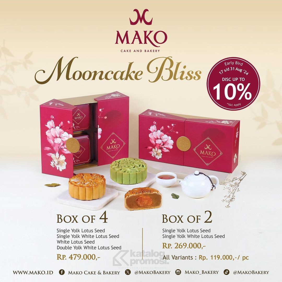 Promo MAKO Cake & Bakery’s Mooncake Package Early Bird